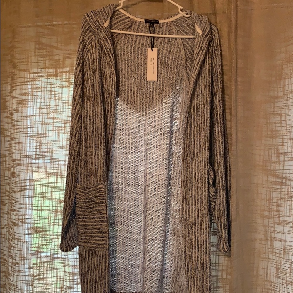 Blue and Cream cardigan